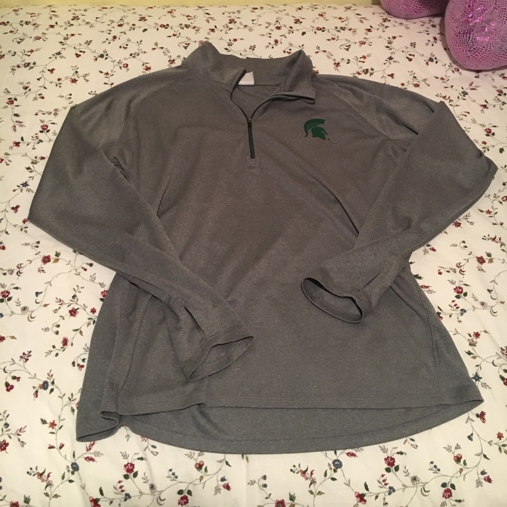 MSU Half zip polyester pull over XL