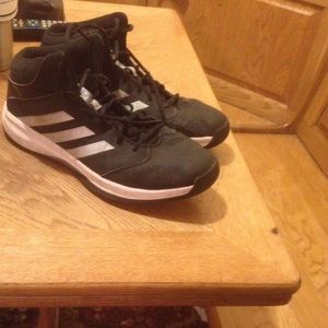 Black And white Adidas high tops