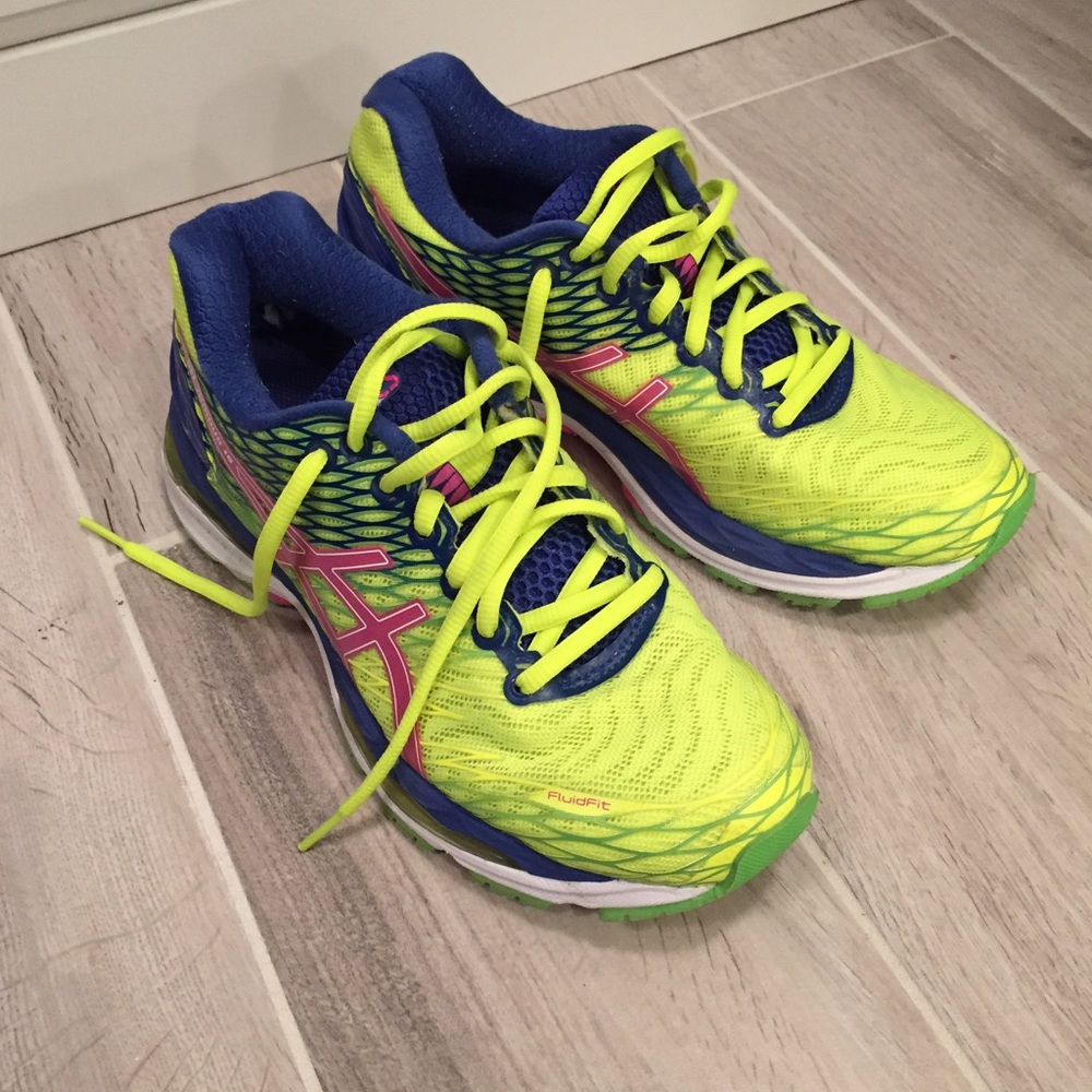 New Neon Yellow Asics Running Sneakers