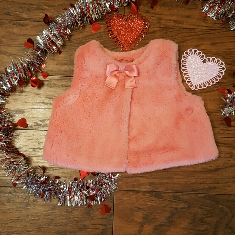 NW Gymboree Pink Fur Sweater Vest