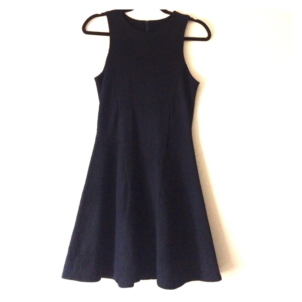 Black fit and flare short dress