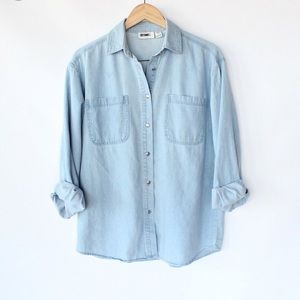 light wash jean button up