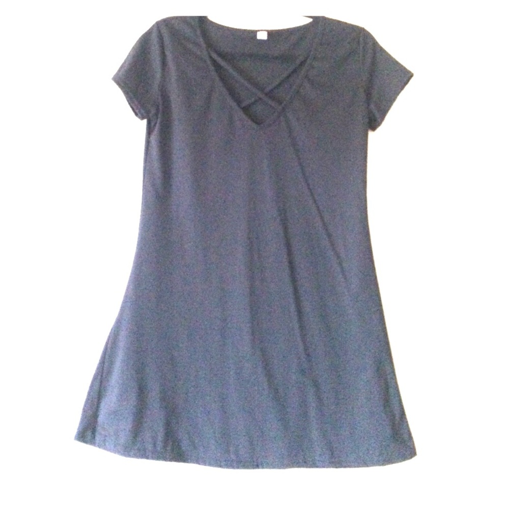 Black tunic with cross cross front