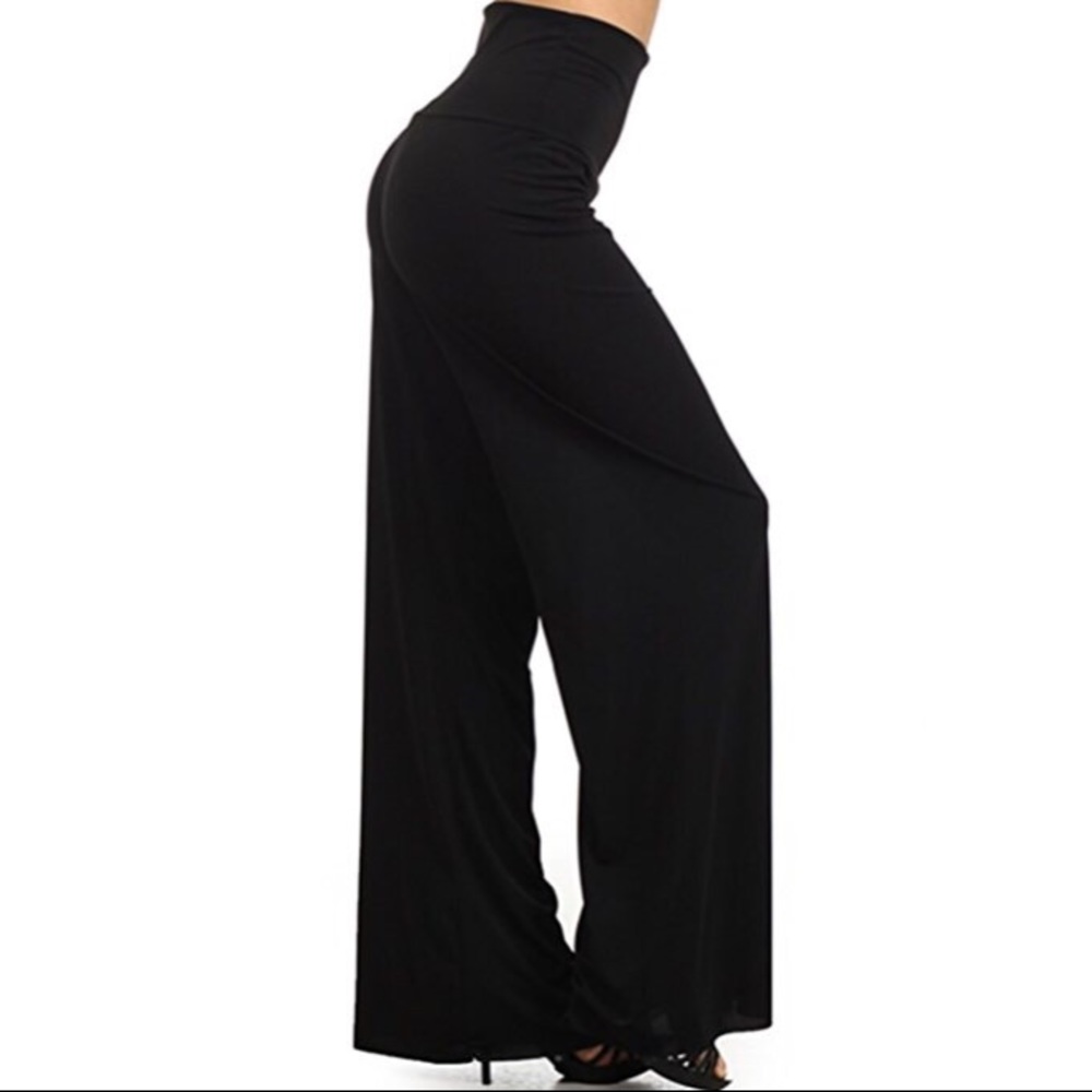 Women's High Waist Stretchy Solid Palazzo Pants