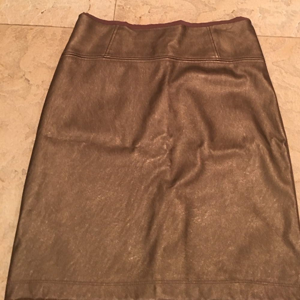 NY& Co Faux Leather Bronze Pencil Skirt