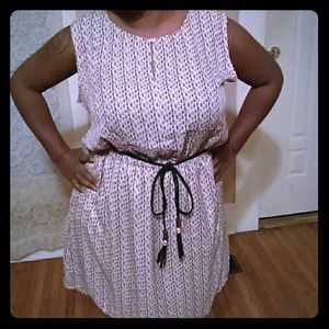 Peach floral plus size dress