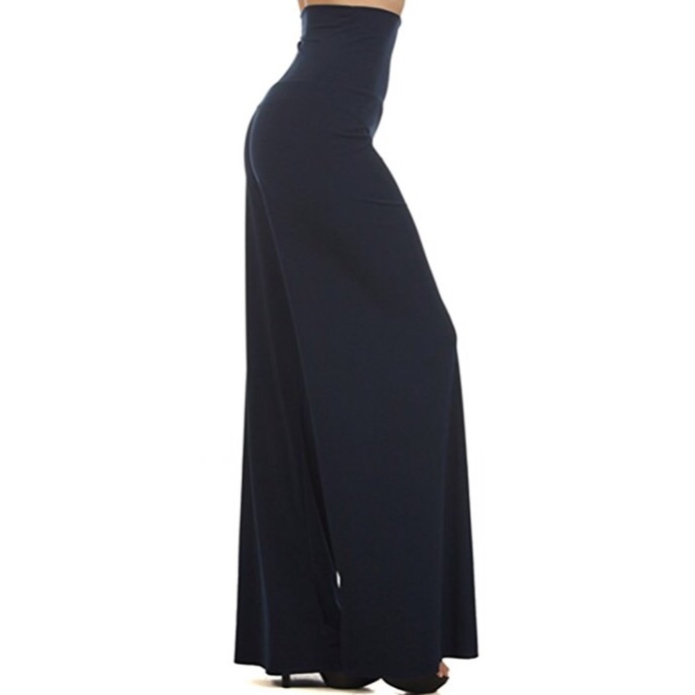 Women's High Waist Stretchy Solid Palazzo Pants