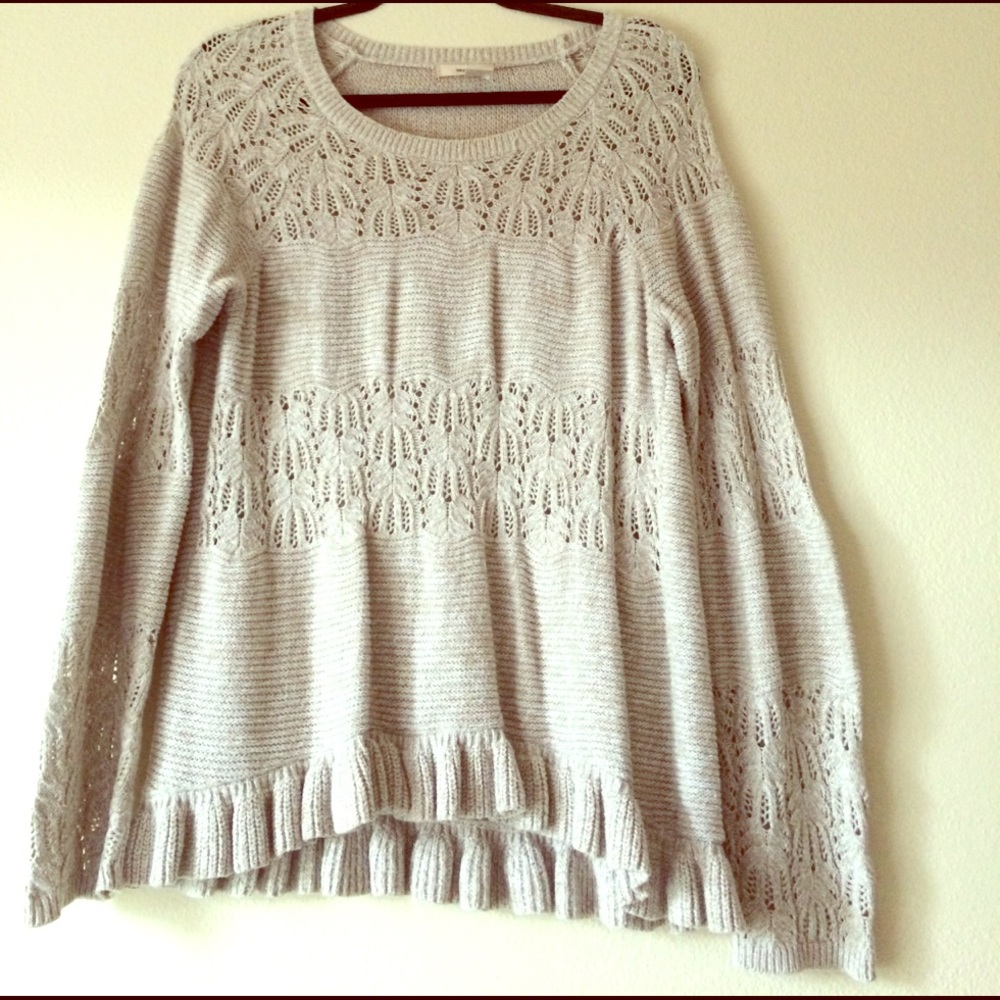 Open knit tan sweater