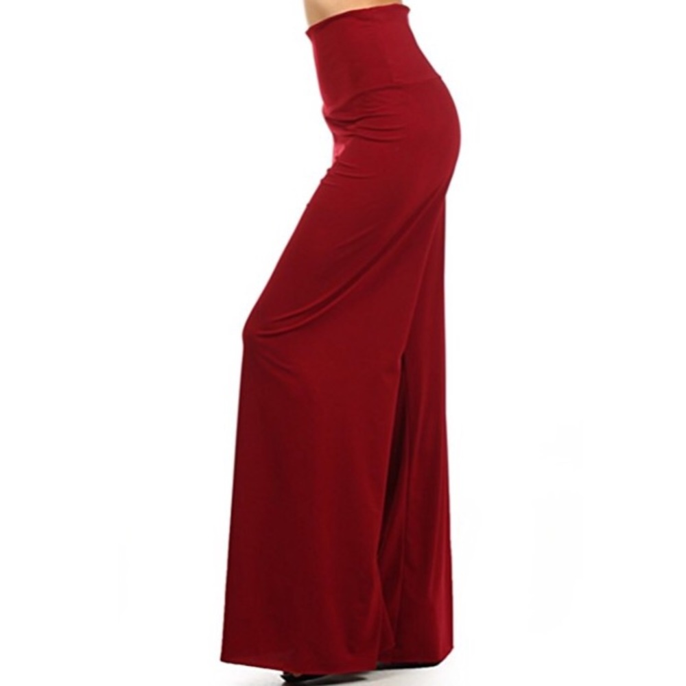 Women's High Waist Stretchy Solid Palazzo Pants