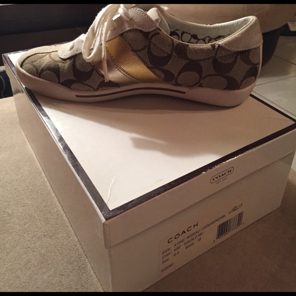 Coach Khaki/Gold Roseali Sneakers