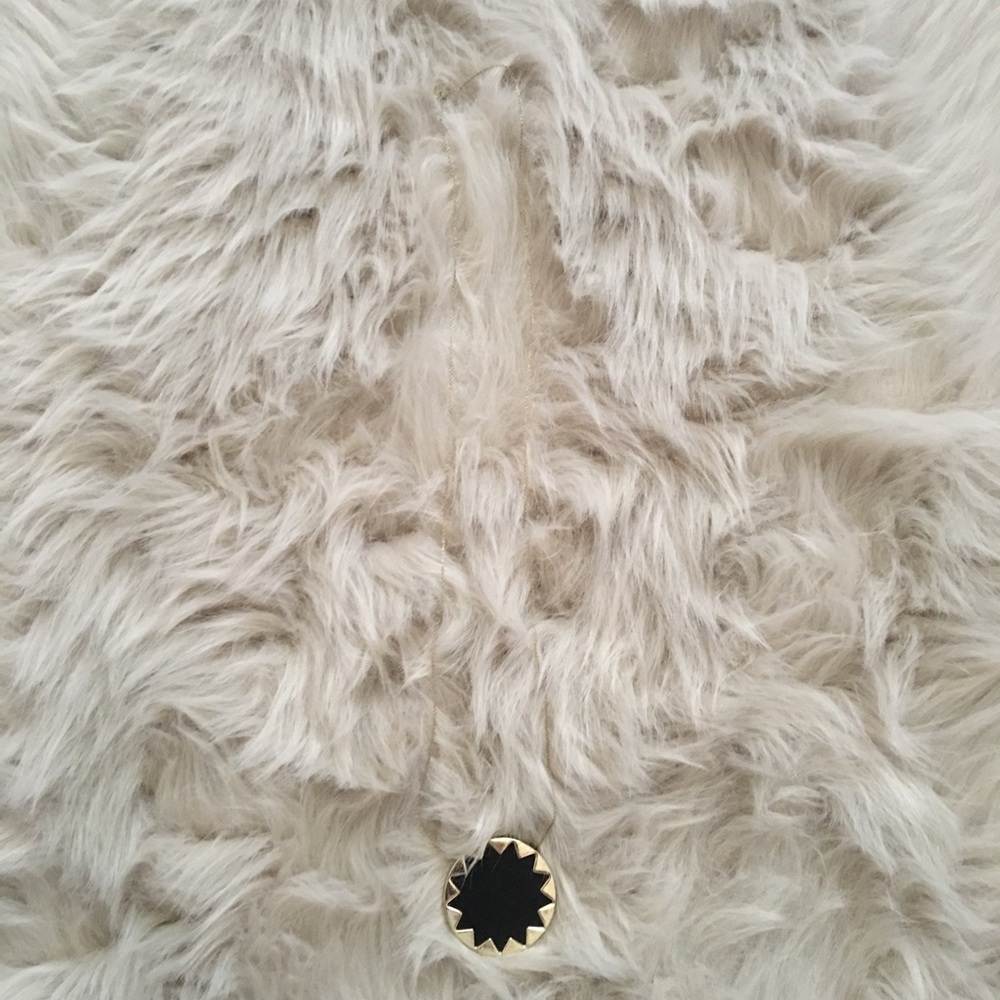 House of Harlow sunburst pendant w/ black leather