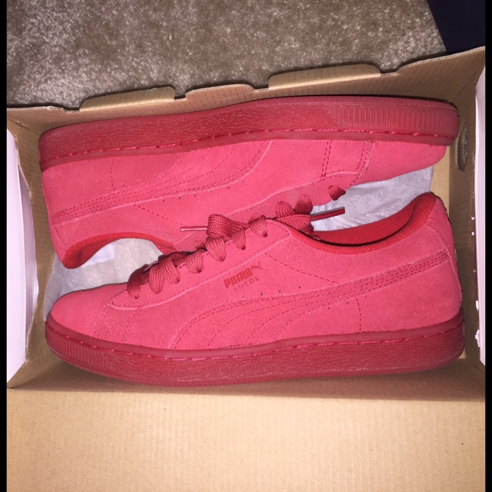Red Suede Pumas