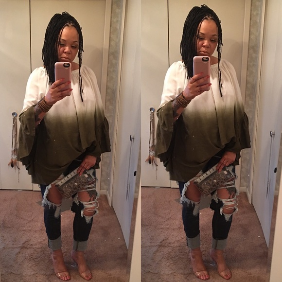 High waist Dark Wash Distressed Denim - Picture 5 of 5