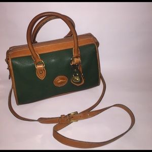 Vintage Dooney & Bourke Brown & Hunter Green Bag
