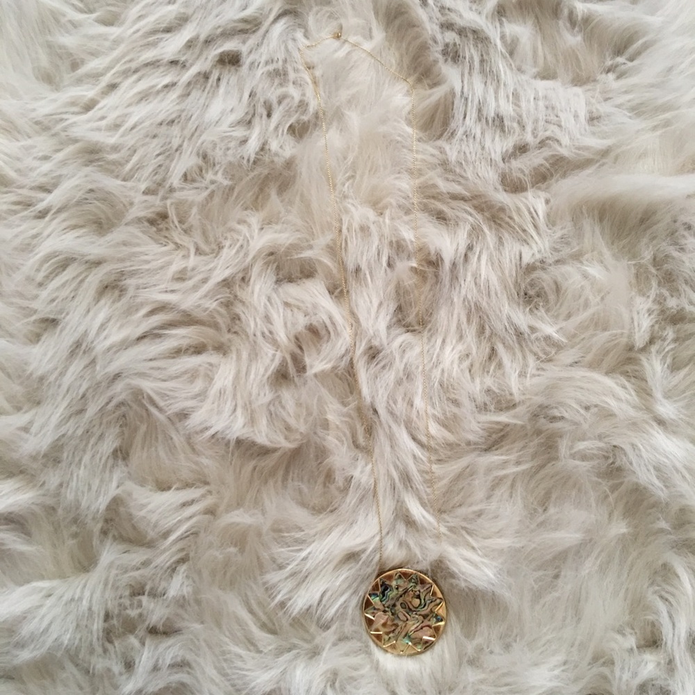 House of Harlow sunburst pendant w/ abalone shell