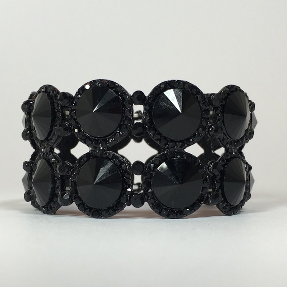 🐾Burlingame Bracelet - Black with Black Crystals - Picture 1 of 2