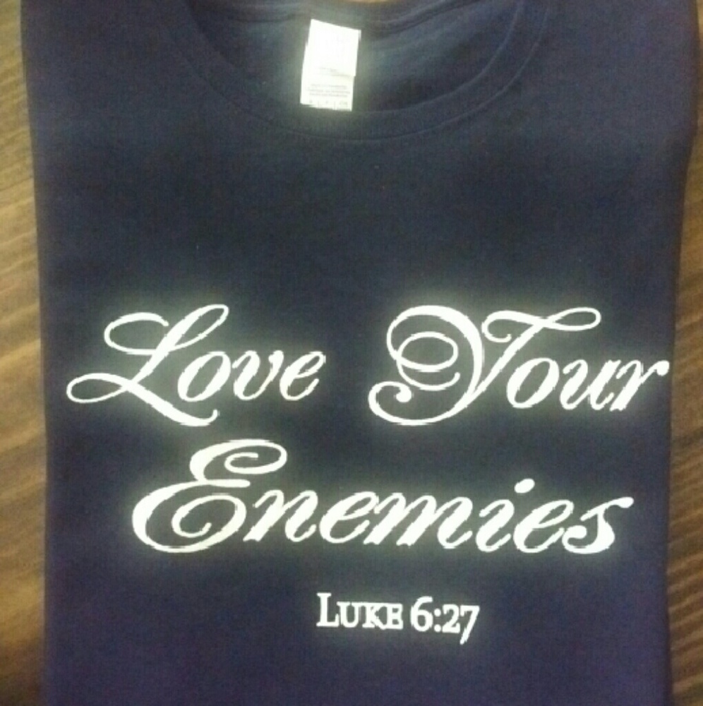 Love Your Enemies ladies fitted T-Shirt