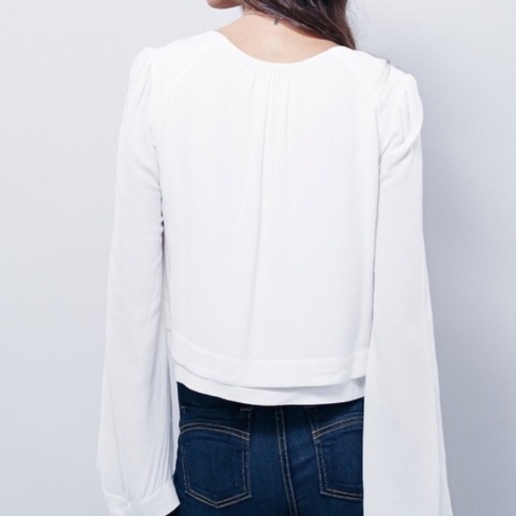 Free People Cropped Bell Sleeve Top - Picture 2 of 4