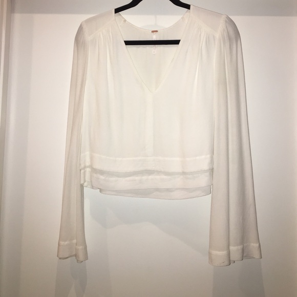 Free People Cropped Bell Sleeve Top - Picture 3 of 4