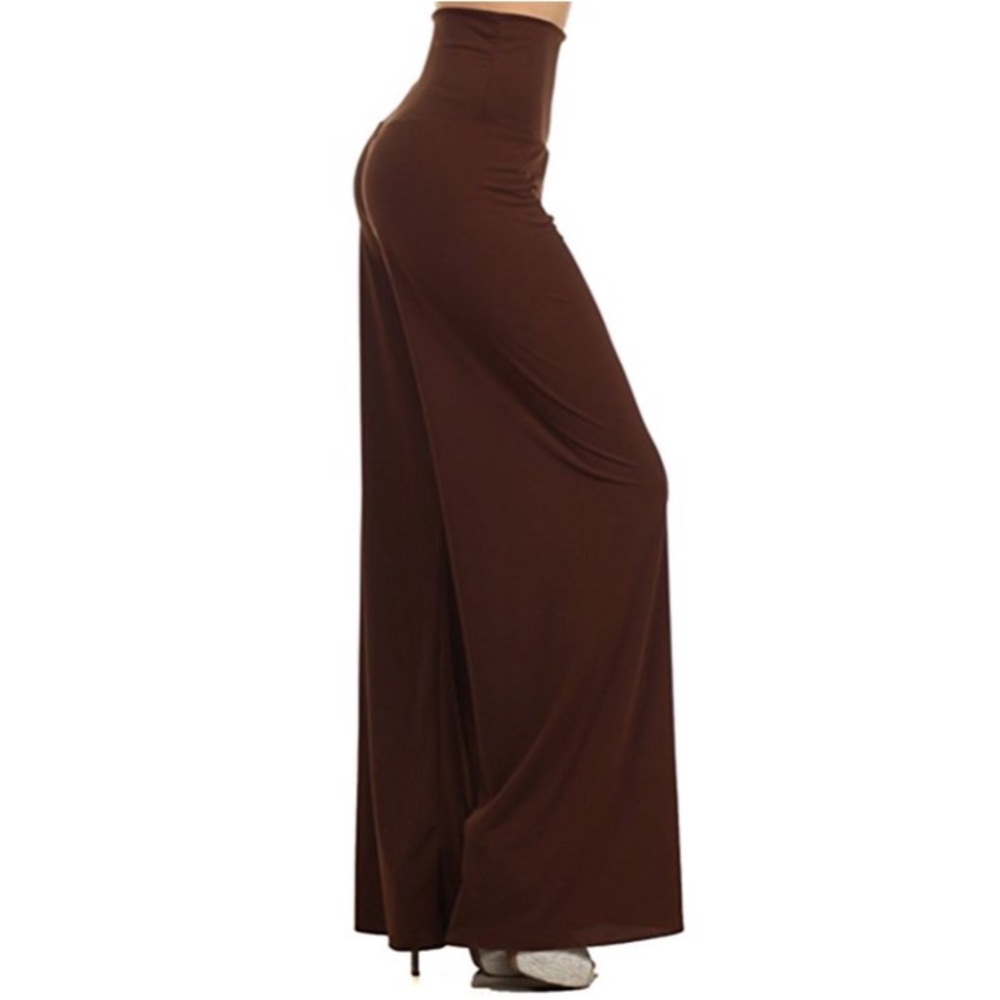 Women's High Waist Stretchy Solid Palazzo Pants