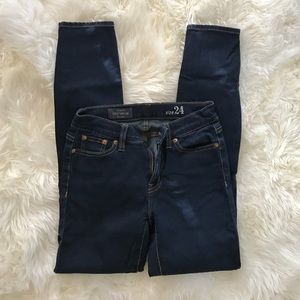 Jcrew toothpick jeans, classic rinse, size 24