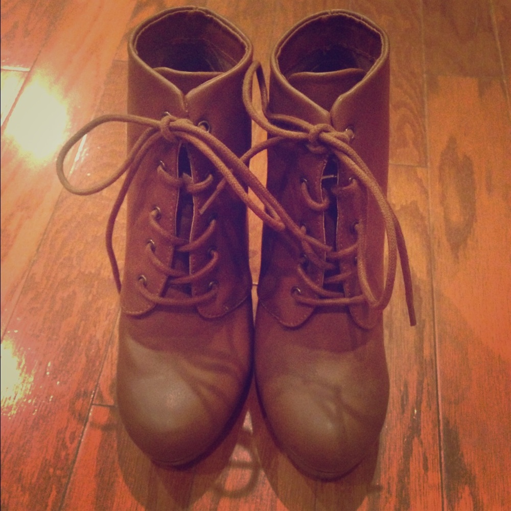 Brown Laced Ankle Boots
