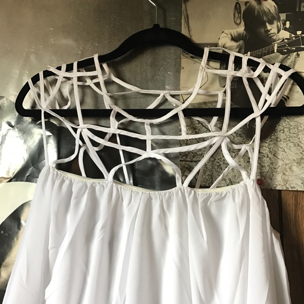 Sleeveless White Mini Dress