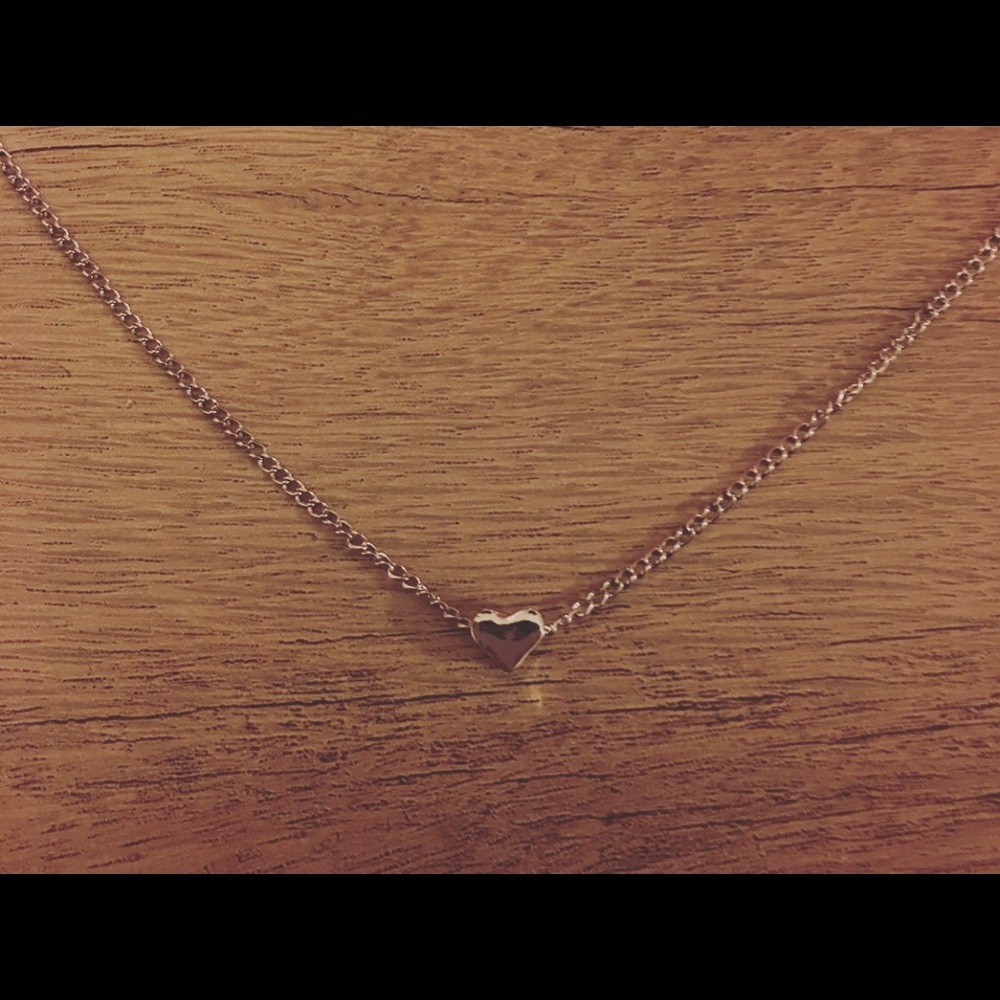 Sterling silver mini heart charm necklace
