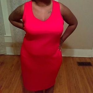 Red plus dress