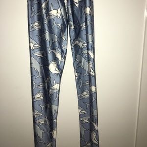 Metallic shark leggings