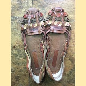 Women's 8 Leather Multicolored Huaraches Sandals