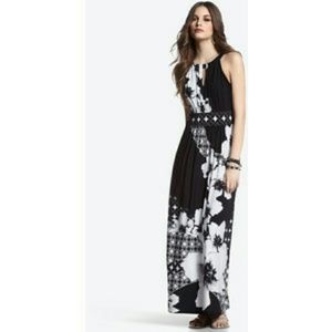 White House Black Market halter floral gown xxs