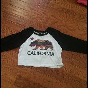 tribal california bear crop top