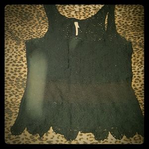 Free people black crop top