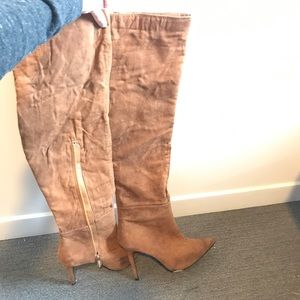 Faux Suede Thigh High Boots