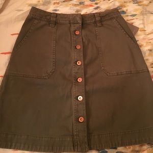 Olive green anthropologie skirt! Size 0