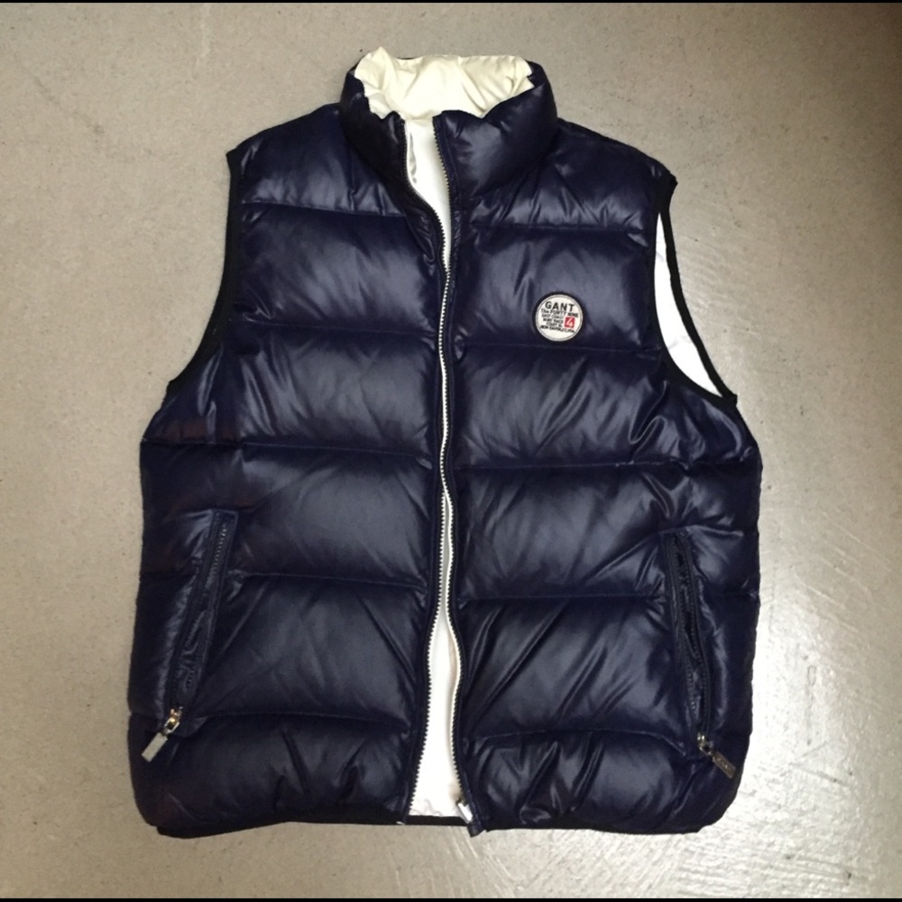 Gant Reversible Navy And White Puffy Vest