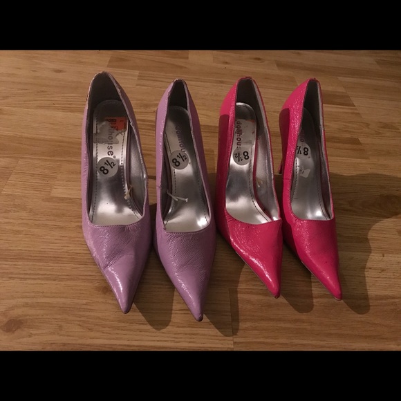Two pair of 8 1/2 Dollhouse stiletto heels - Picture 1 of 3