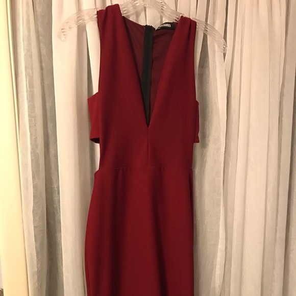 missguided burgundy/red midi dress - Picture 1 of 4