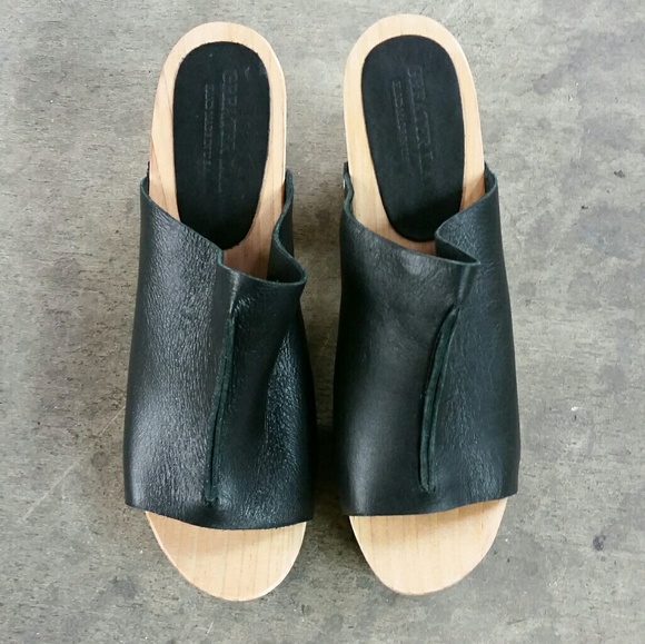 Open Toe wood bottom clog NEW! Hippie wear - Picture 2 of 4