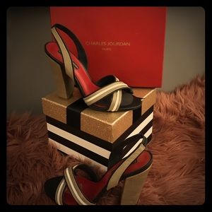 Grey and black sandal