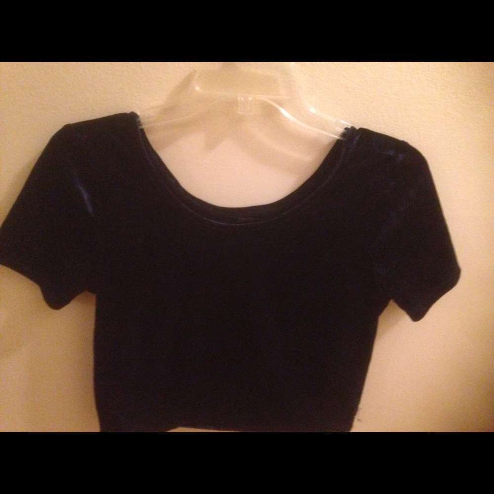Dark Blue Velvet Crop top