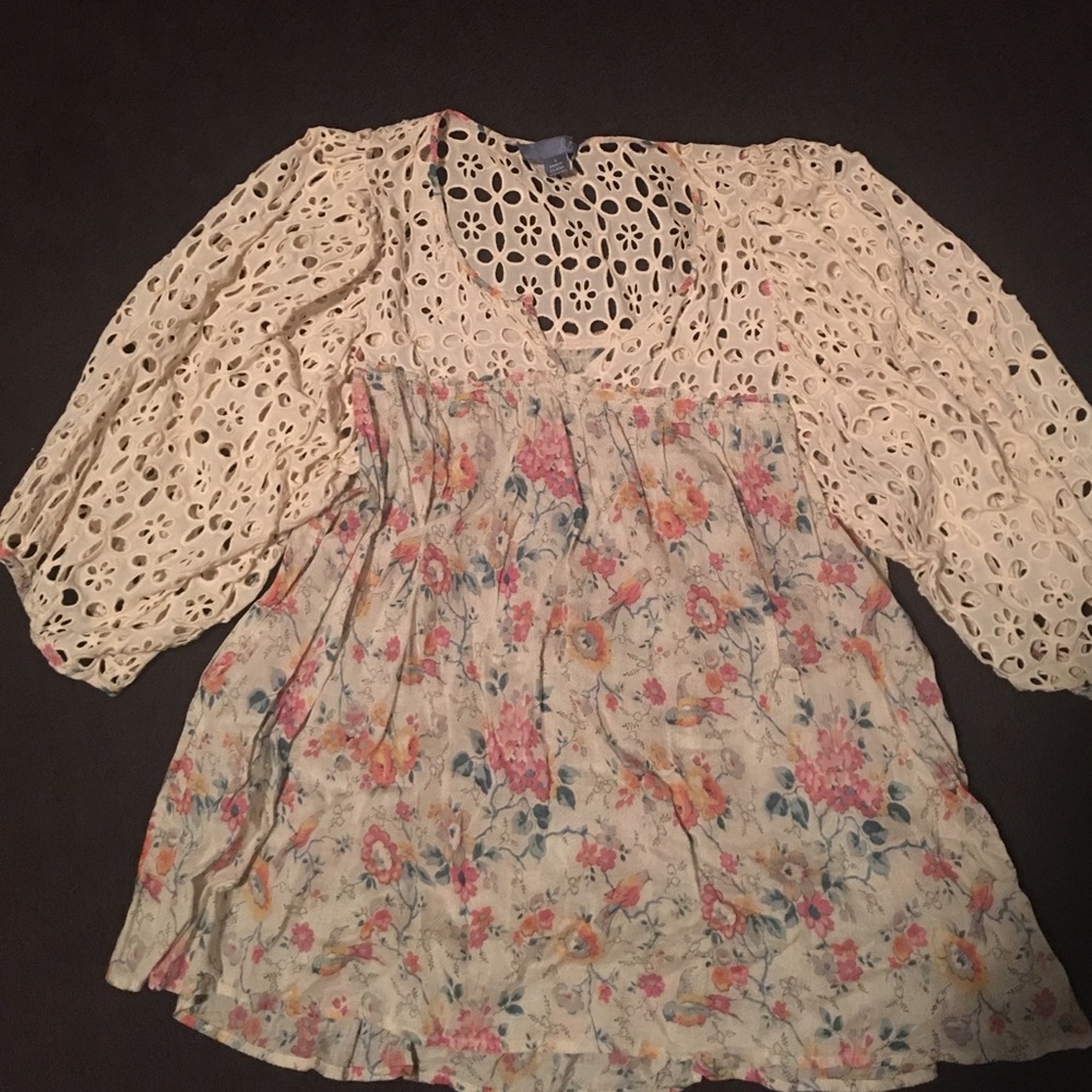 Lil for Anthropologie flowy shirt! Beautiful on!