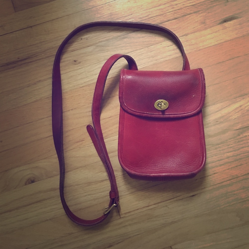 Vintage coach red leather bag