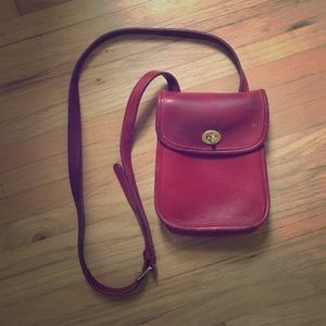 Vintage coach red leather bag