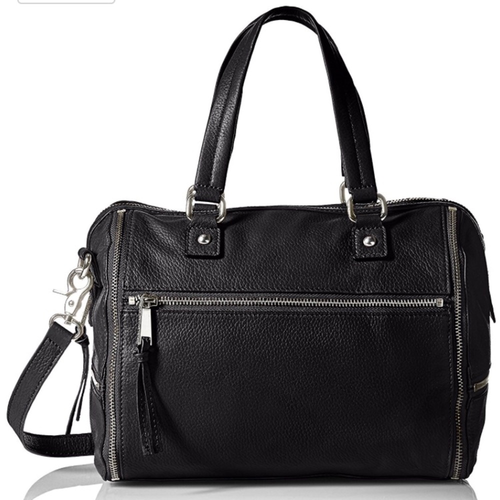 NWT French Connection Black Leather Satchel
