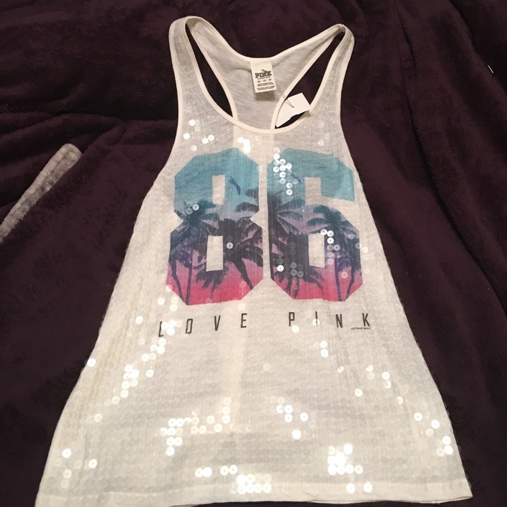 ✨Victoria's secret sequin tank PINK