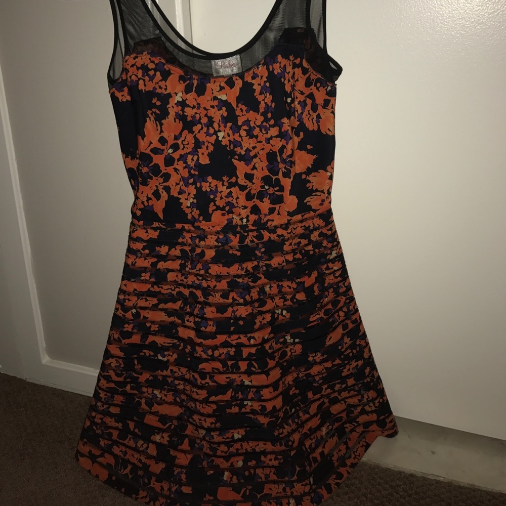 Parker Red and Black floral dress