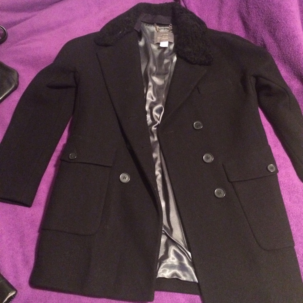 Black J Crew pea coat