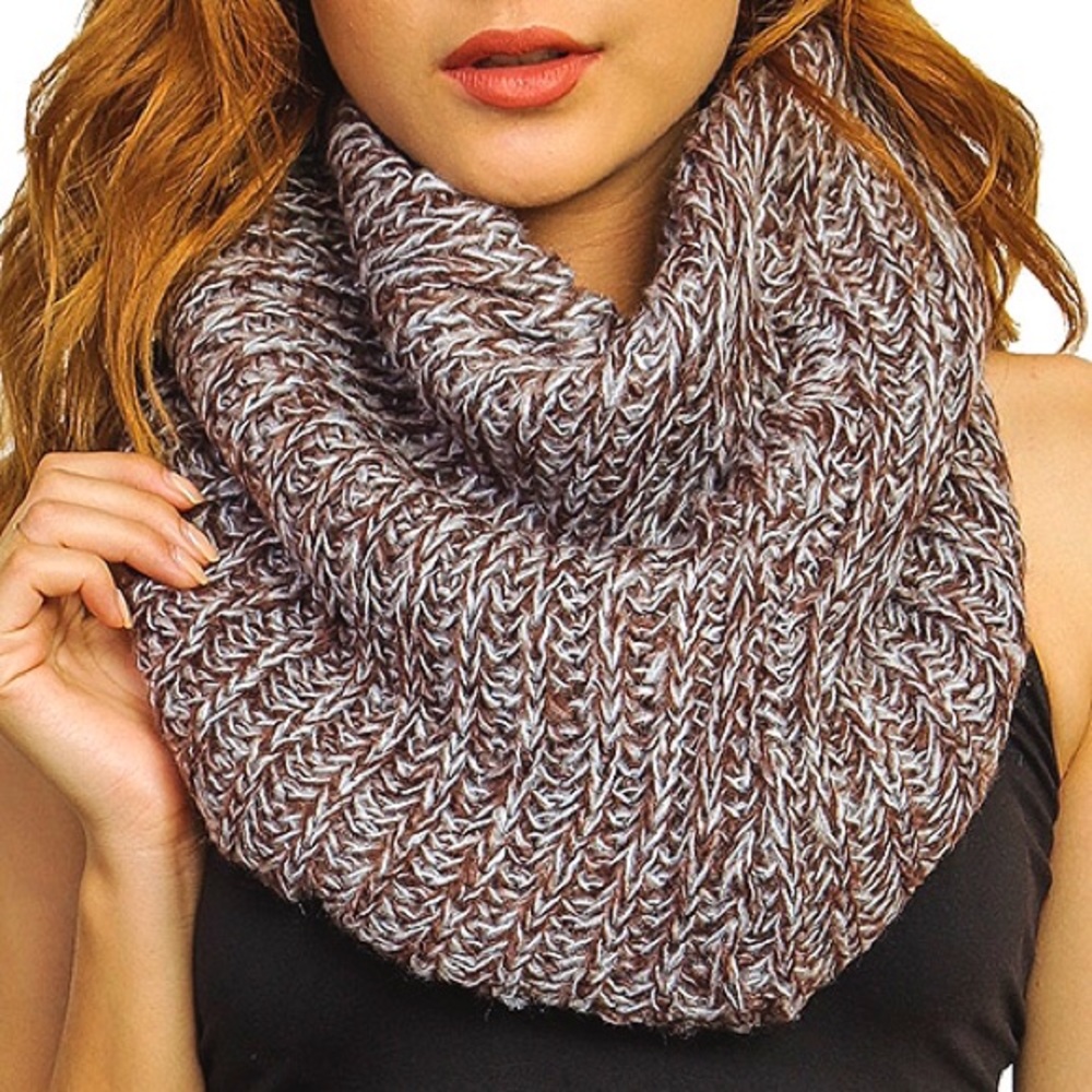 Two Tone Fuzzy Infinity Scarf - Picture 1 of 1